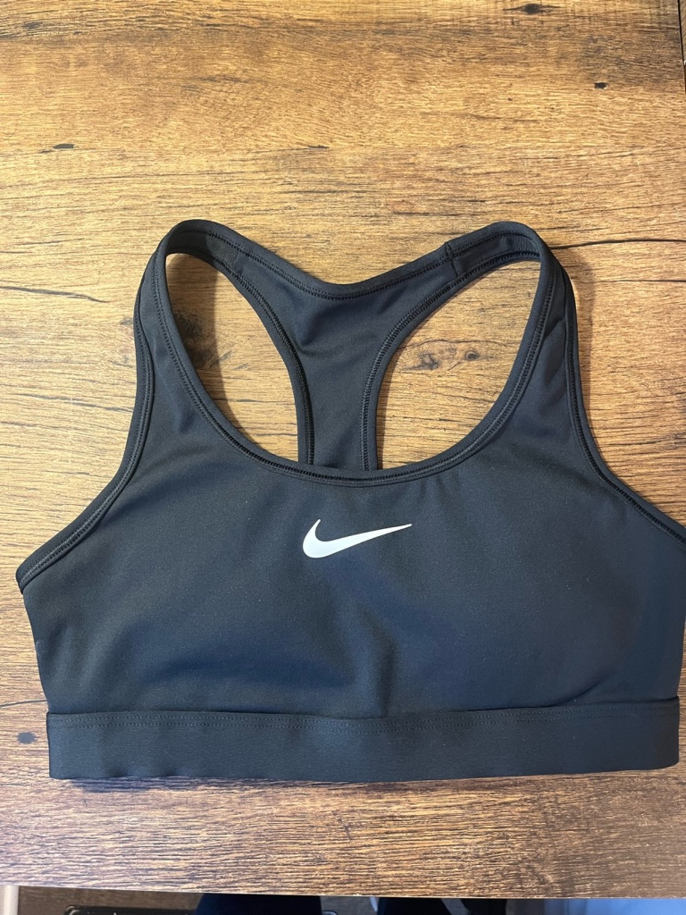 Nike Black Racerback Sports Bra with White Swoosh